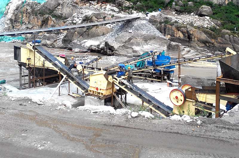 Mining equipment on working site