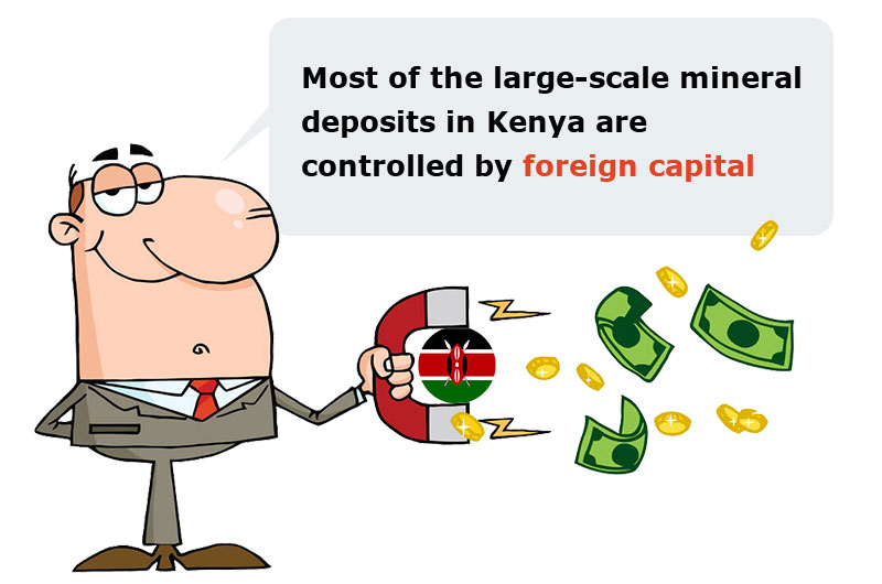  large-scale mineral deposits in Kenya are controlled by foreign capital