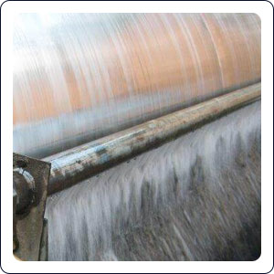 flushing pipe of the magnetic drum separator