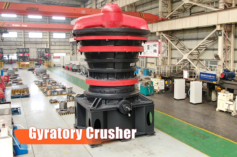 Gyratory crushers for primary crushing of hard rocks