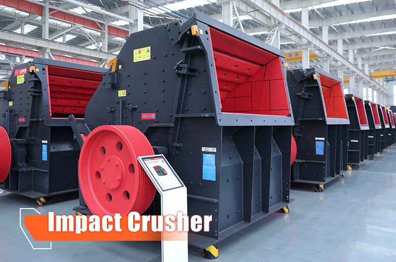 Impact crusher for secondary and tertiary crushing of rocks