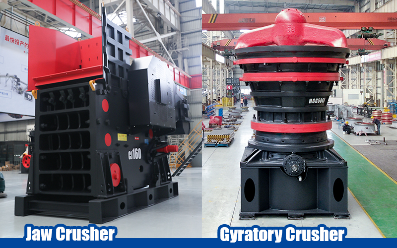 Jaw crusher and gyratory crusher