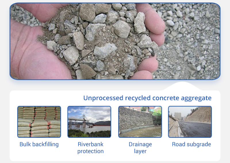 Árido reciclado de hormigón sin procesar Árido reciclado de hormigón sin procesar